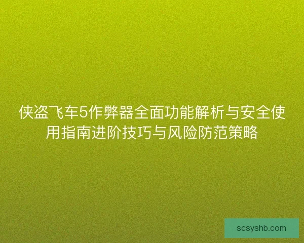 侠盗飞车5作弊器全面功能解析与安全使用指南进阶技巧与风险防范策略